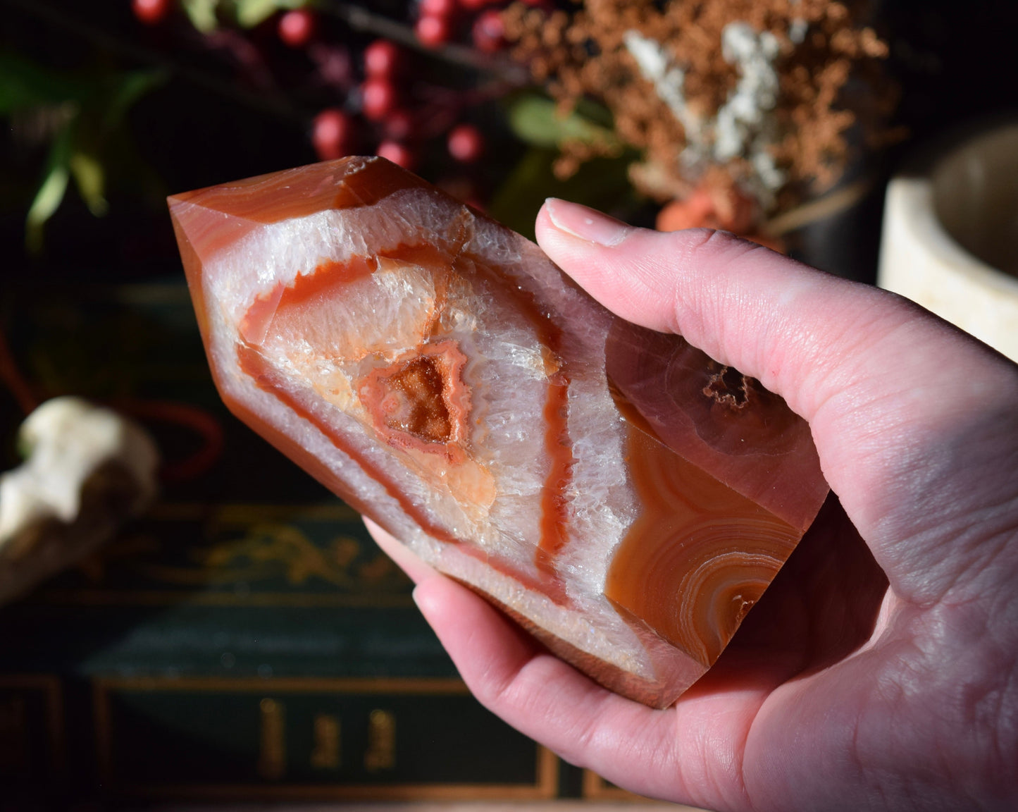 Carnelian with Druzy Pockets (For Creativity) - Tower