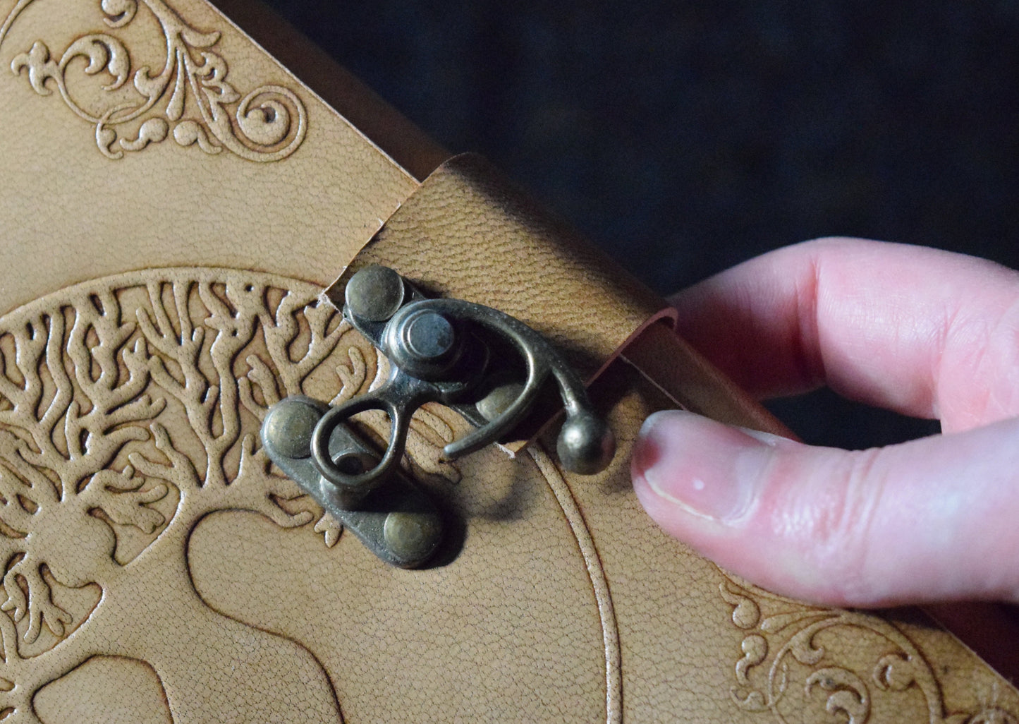 Leather Journal - Pentagram, Broom, & Cauldron