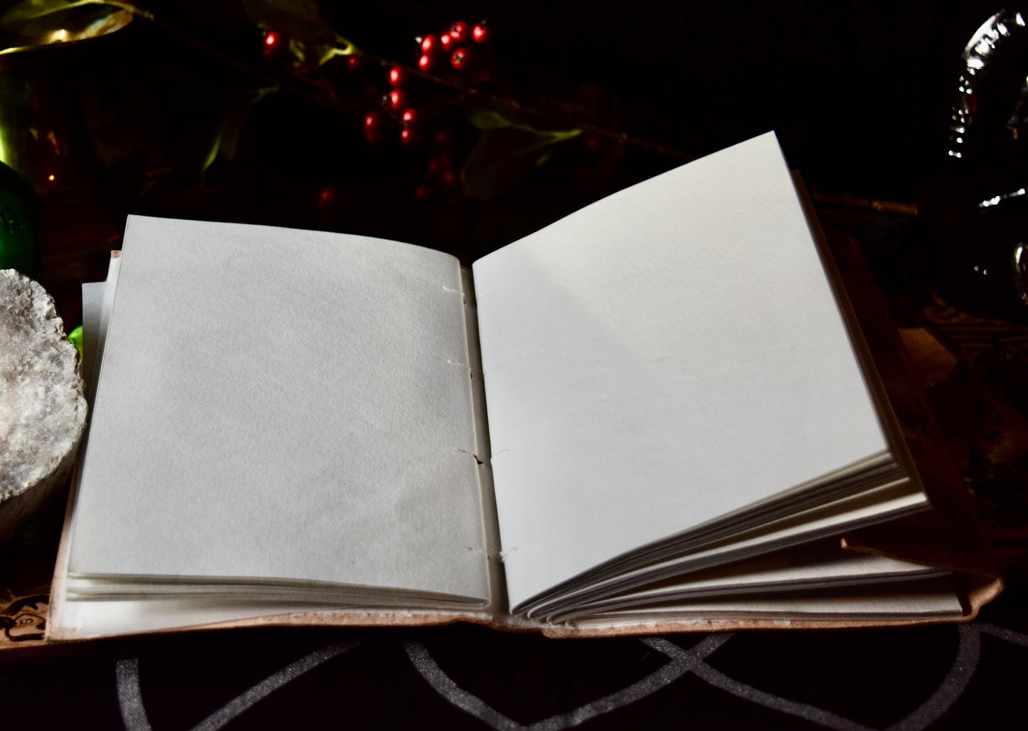 Leather Journal - Pentagram, Broom, & Cauldron