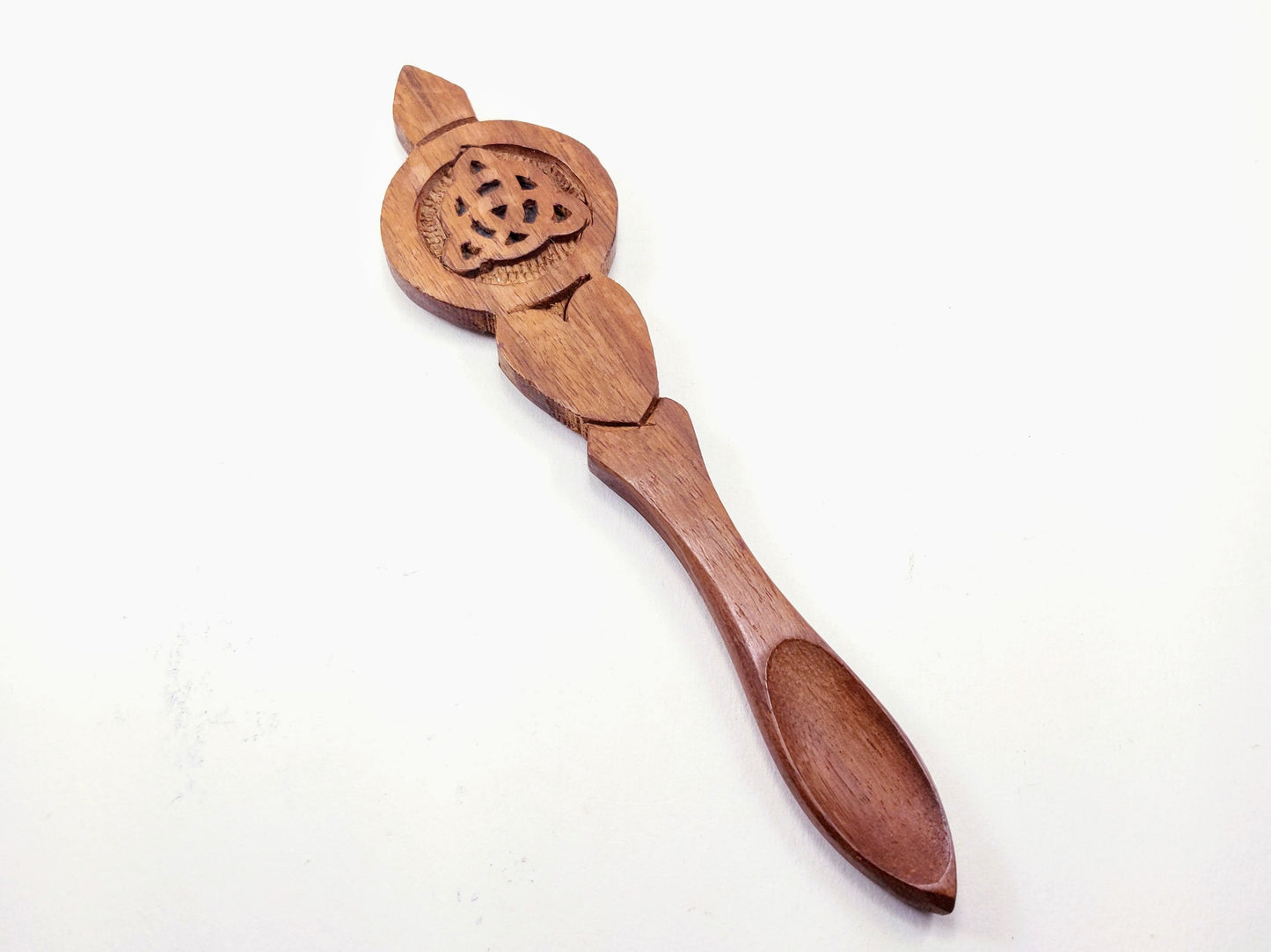 Carved Wooden Altar Spoon - Triquetra