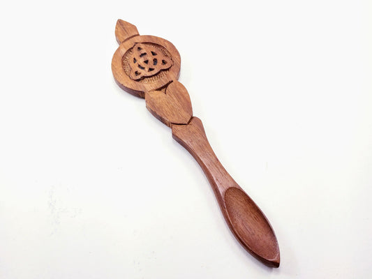 Carved Wooden Altar Spoon - Triquetra