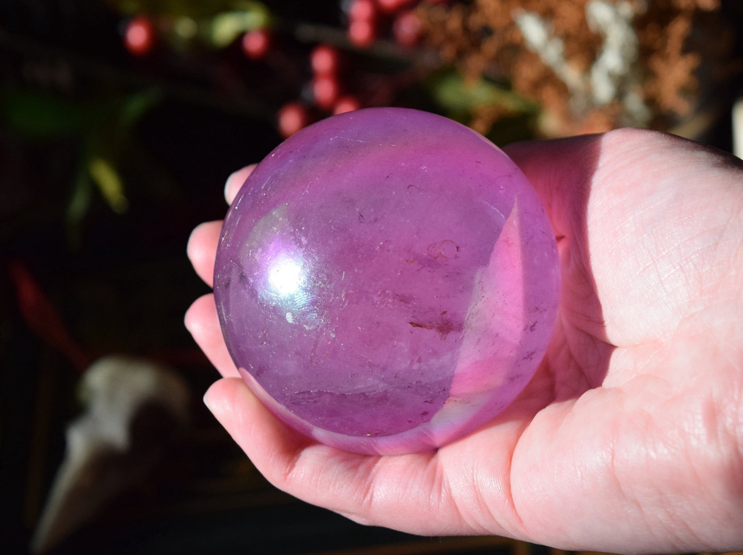 Purple Aura Quartz (For Spiritual Connection) - Sphere
