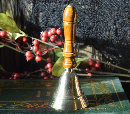 Hand Bell - Brass with Wooden Handle