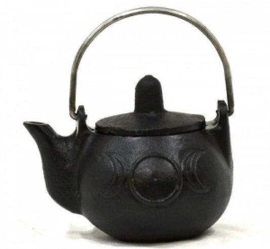 Cast Iron Kettle Cauldron - Triple Moon