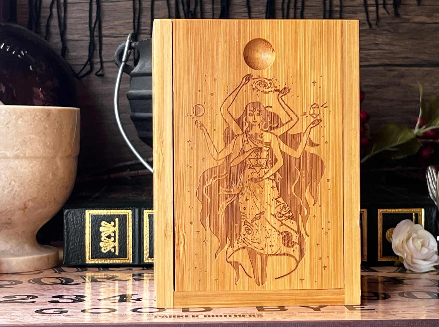 Elemental Goddess Wooden Altar/Tarot Box