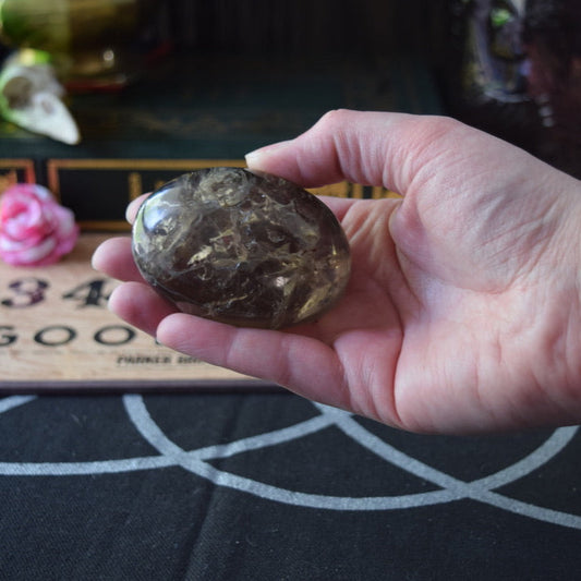 Smoky Quartz (For Clearing Negative Energy) - Palm Stone