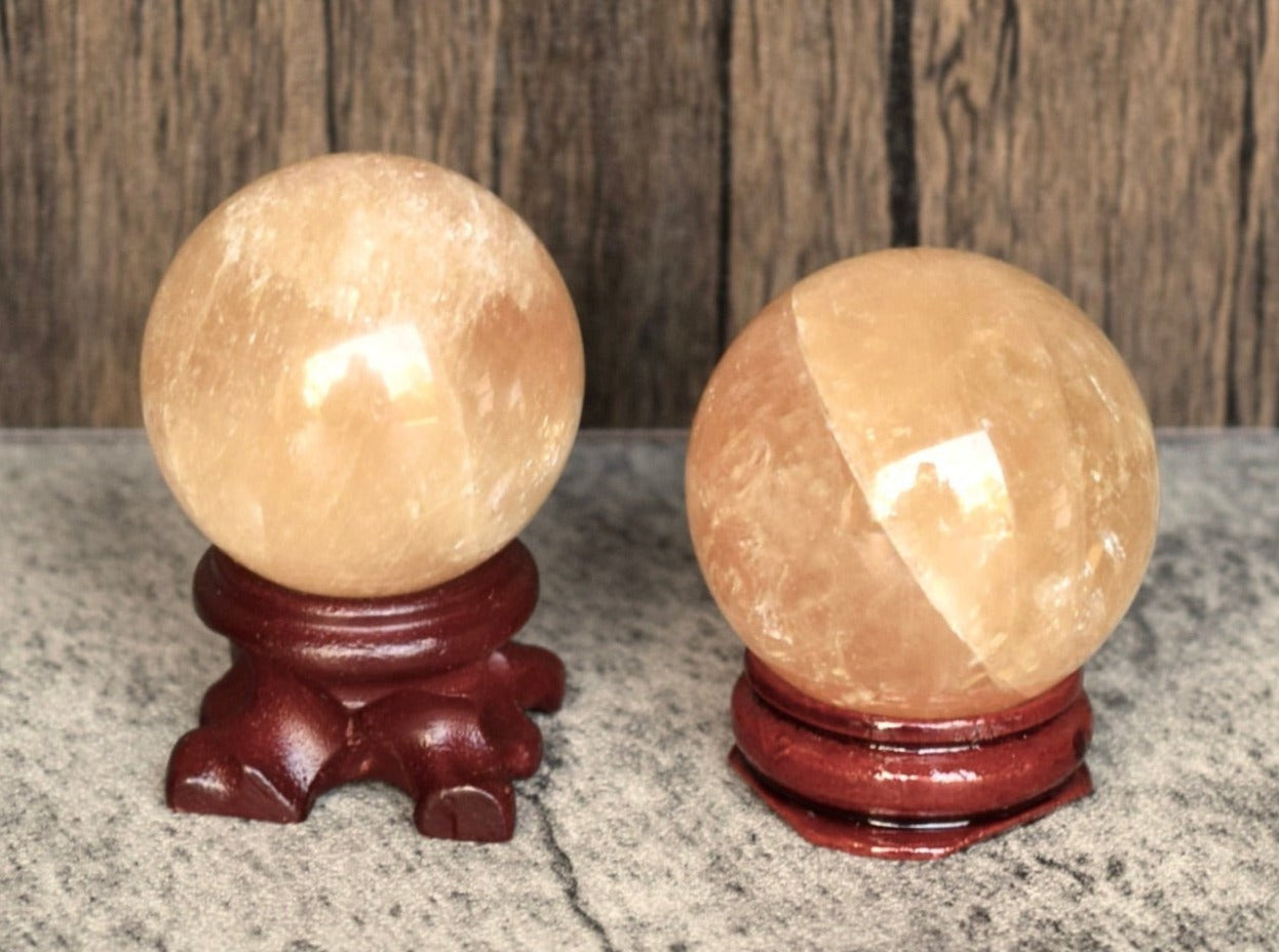 Golden Calcite (For Confidence) - Sphere