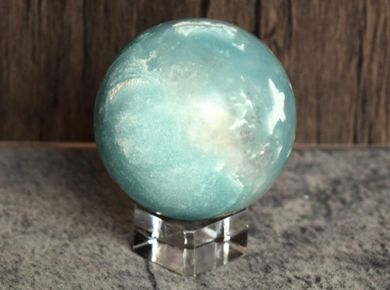 Caribbean Blue Calcite (For Soothing) - Sphere