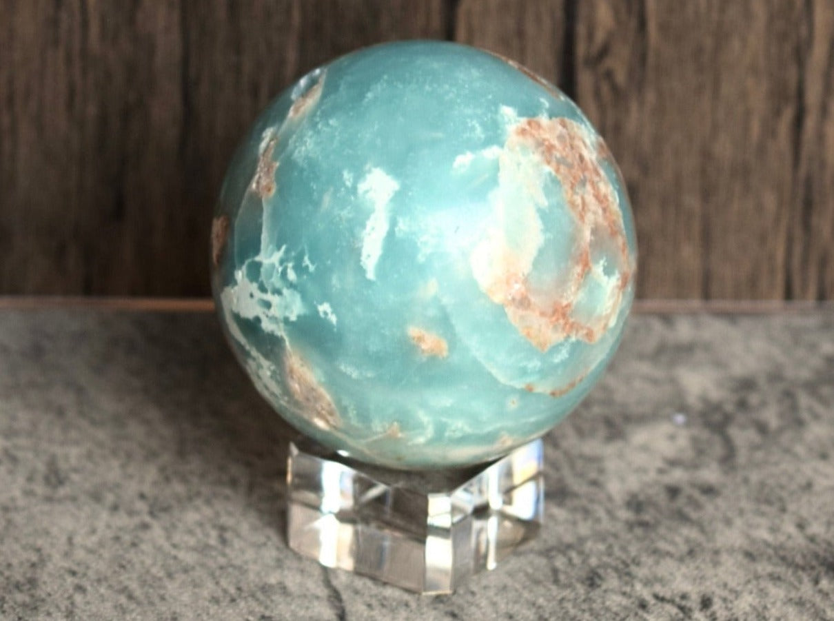 Caribbean Blue Calcite (For Soothing) - Sphere