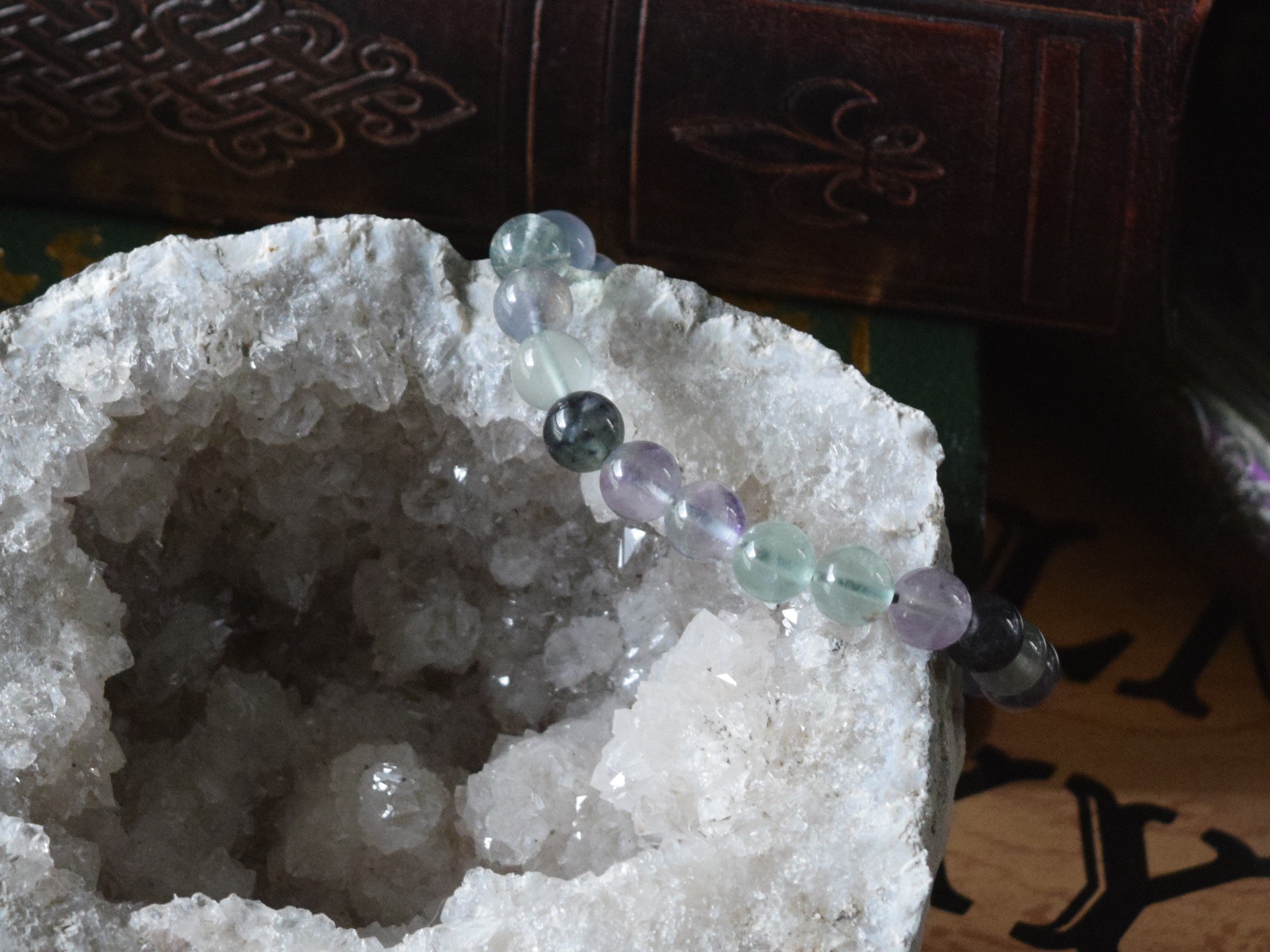 Matte Fluorite Bracelet - Focus & Transformation - Minera Emporium Crystal  & Mineral Shop