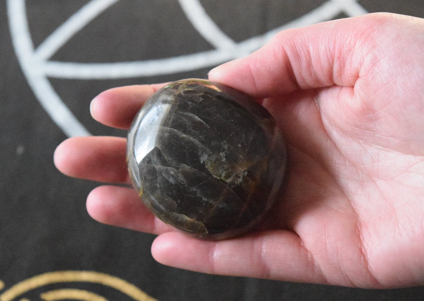 Black Moonstone (For Shadow Work) - Palm Stone