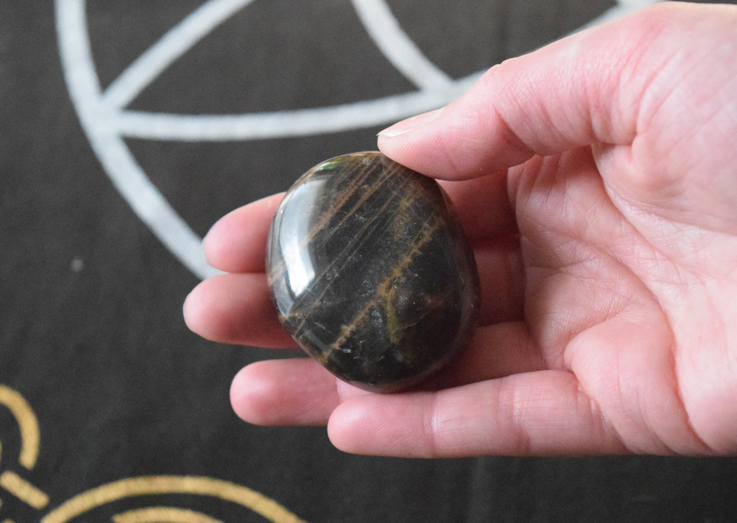 Black Moonstone (For Shadow Work) - Palm Stone