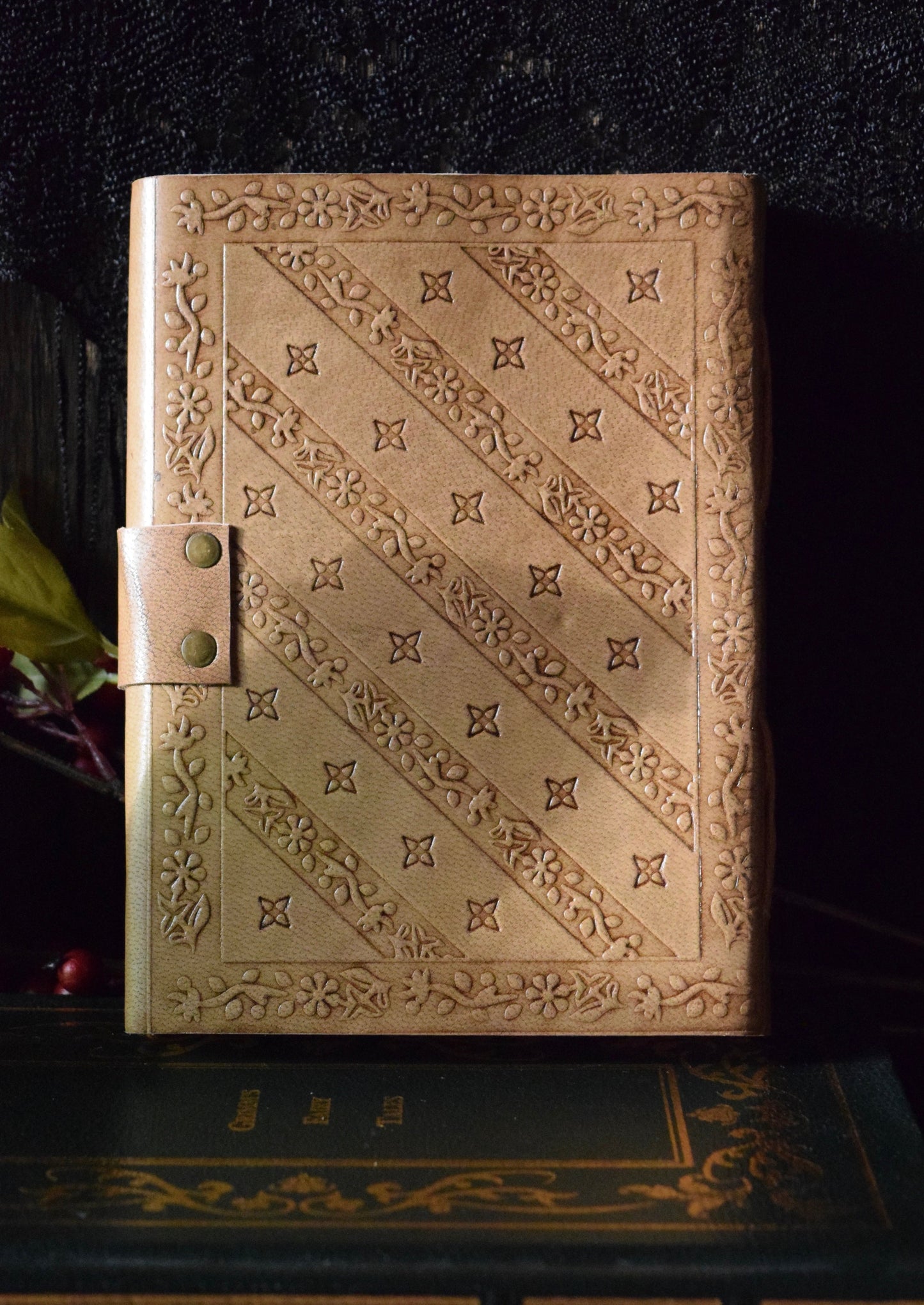 Leather Journal - Pentagram, Broom, & Cauldron