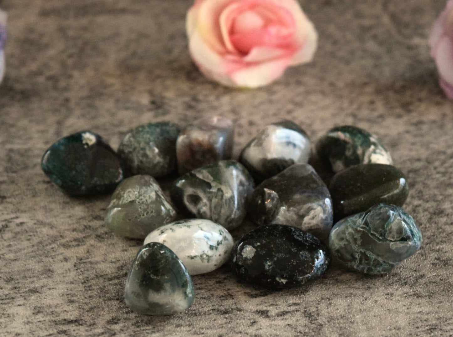 Moss Agate (For Stable Persistence) - Tumbled Stone