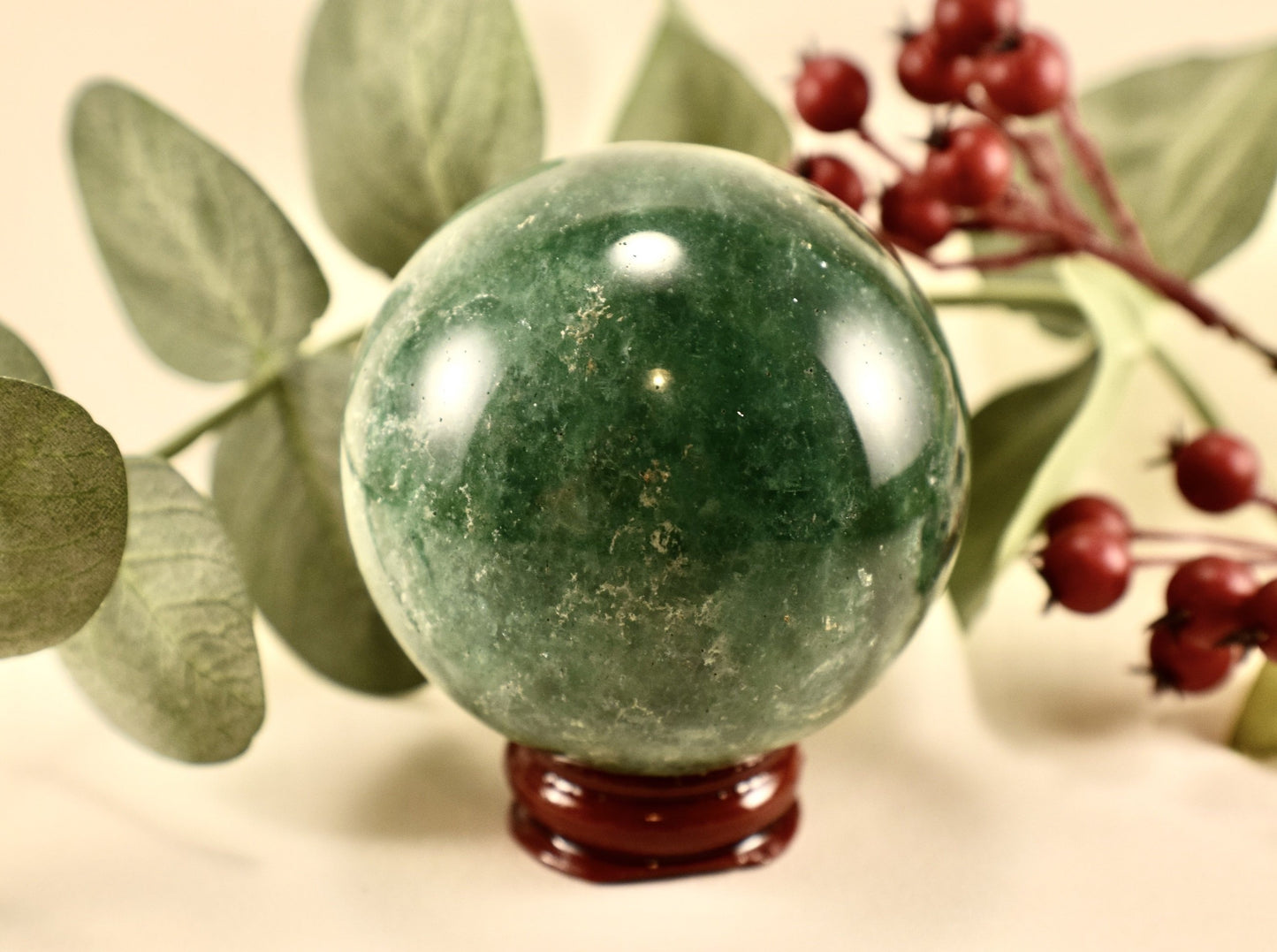 Green Strawberry Quartz (For Gratitude) - Sphere