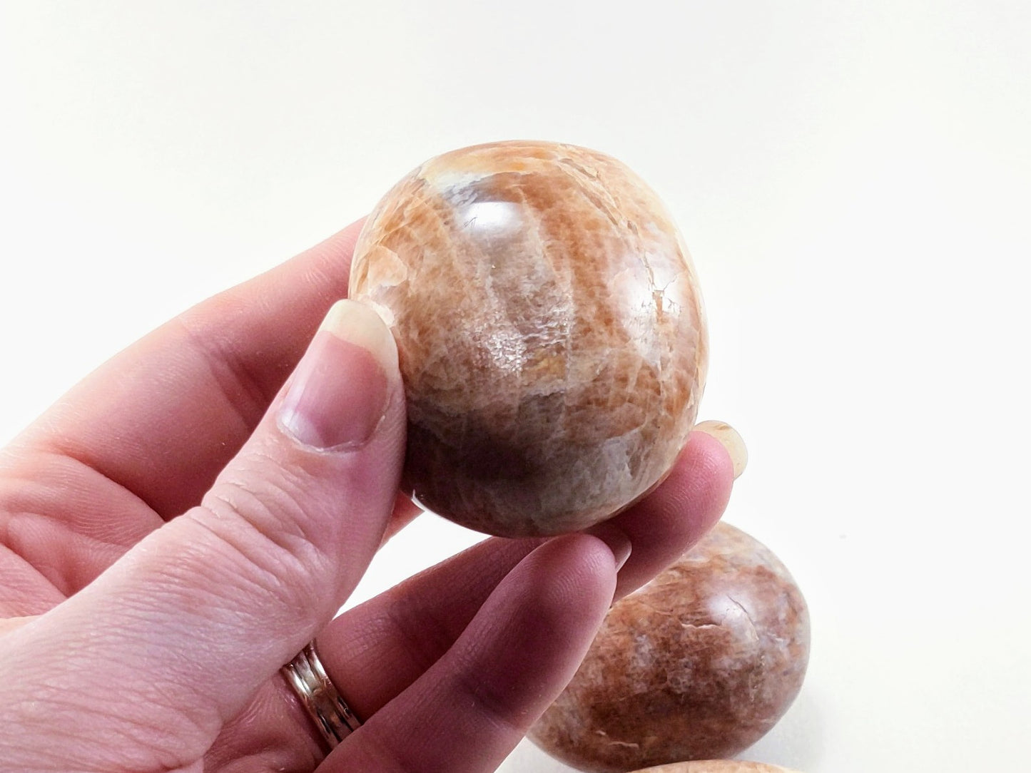 Peach Moonstone (For Feeling Nurtured) - Palm Stone