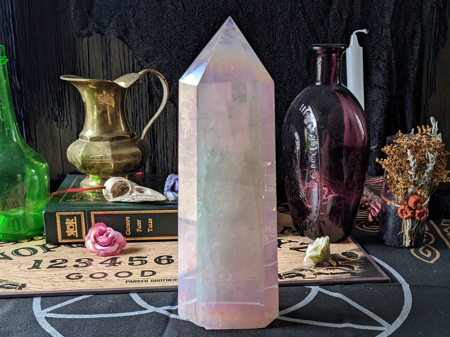 Angel Aura Rose Quartz (For Spiritual Love) - Large Tower