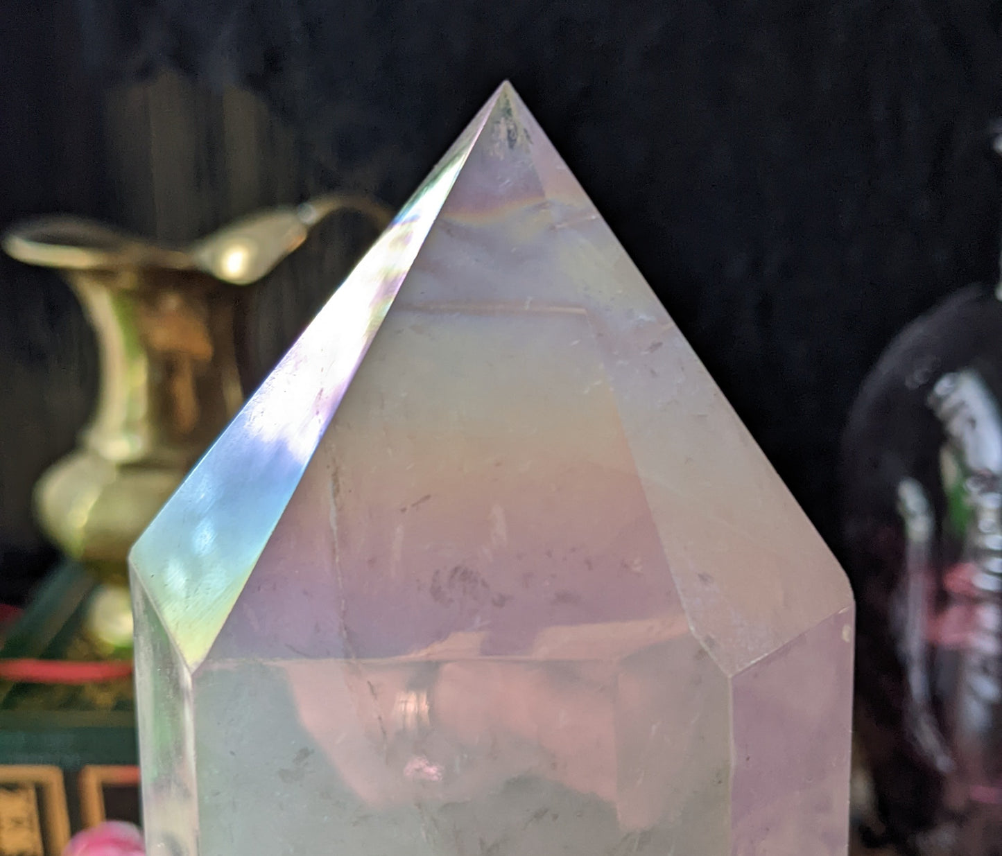 Angel Aura Rose Quartz (For Spiritual Love) - Large Tower