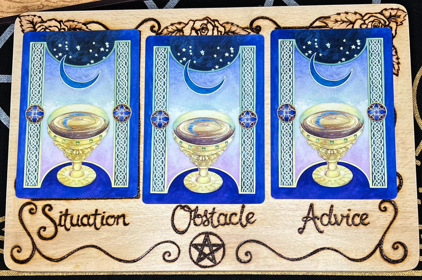 Woodburned Tarot Board - Exclusive Design