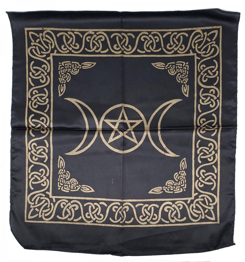 Altar Cloth - Triple Moon w/ Pentagram